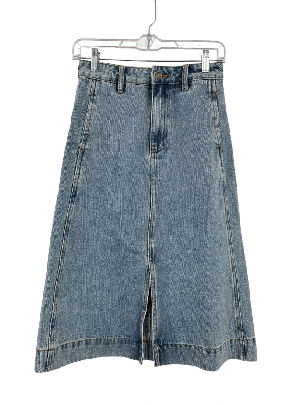Maye Emery Light Blue Denim Front Slit Midi Skirt Size 2